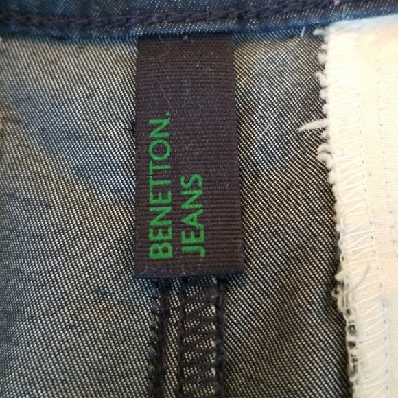 Navy Benetton Jeans Shorts Sz 40 - Picture 5 of 6